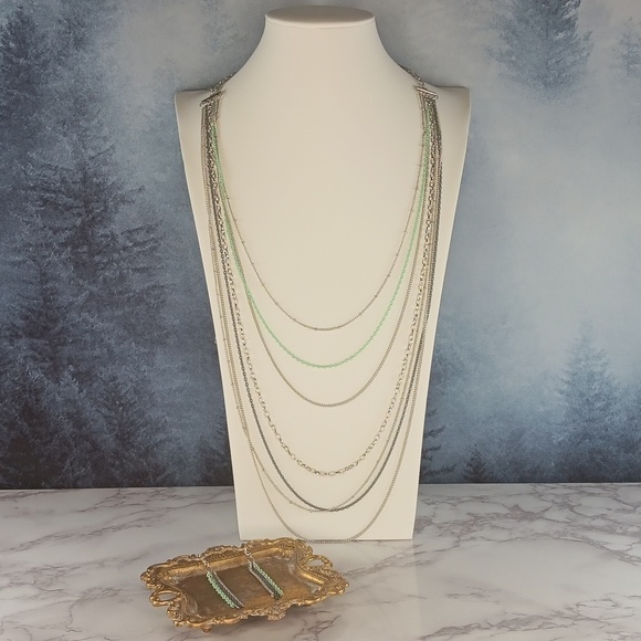 Necklace & Earrings Silver Chain - Picture 1 of 7